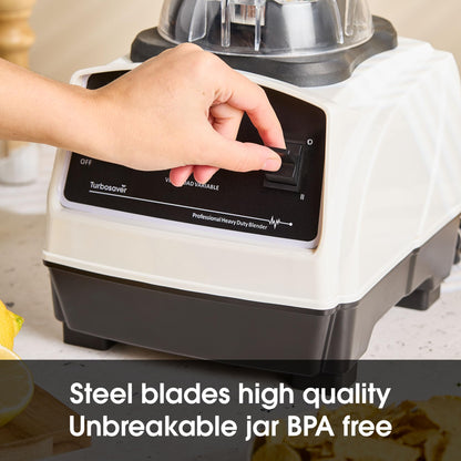 Turbosaver TB79 Professional Blender 1800W – 3.5HP, 35,000 RPM, Commercial Grade, Ice Crushing, 85 oz Tritan Jar