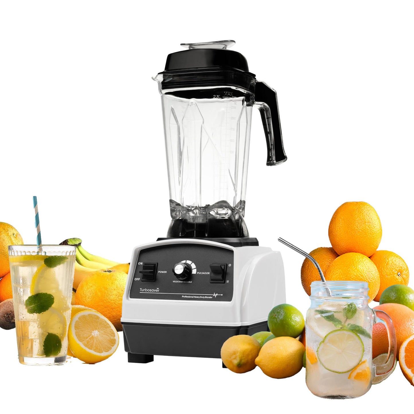 Turbosaver TB79 Professional Blender 1800W – 3.5HP, 35,000 RPM, Commercial Grade, Ice Crushing, 85 oz Tritan Jar