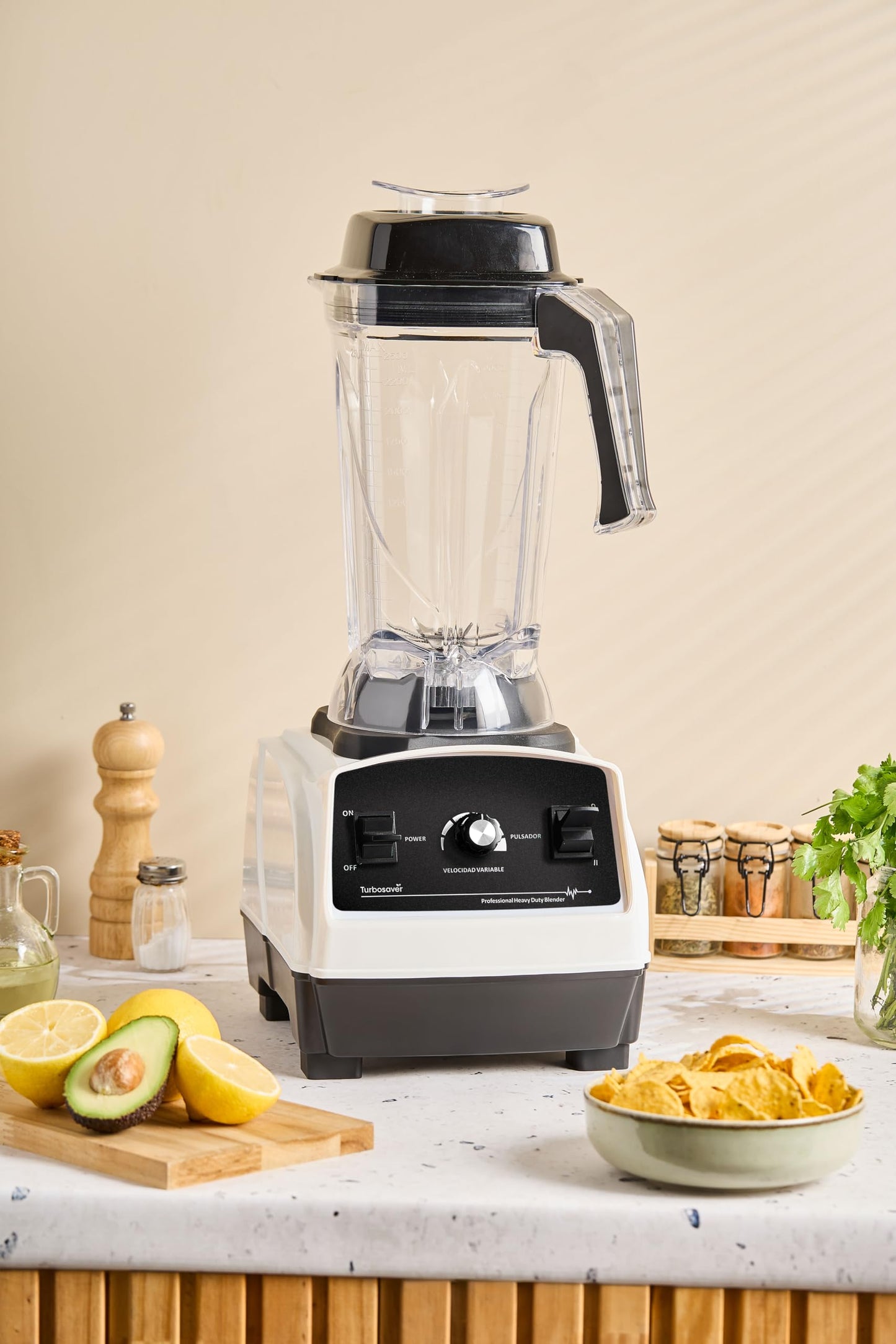 Turbosaver TB79 Professional Blender 1800W – 3.5HP, 35,000 RPM, Commercial Grade, Ice Crushing, 85 oz Tritan Jar