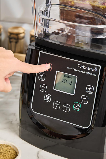 Turbosaver TB-020C Commercial Blender with Sound Enclosure, 4HP 2200W Heavy Duty Motor, 51 oz BPA-Free Jar, Digital Touch Panel, Quiet Professional Smoothie & Ice Crusher Blender